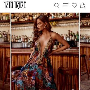 12th Tribe JASMINE GOLD EMBROIDERED COVER UP